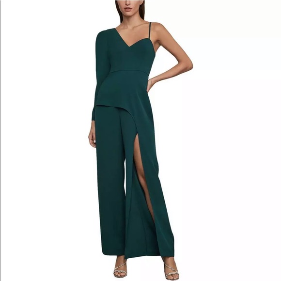 BCBGMAXAZRIA One Shoulder Cut-Out Jumpsuit size S